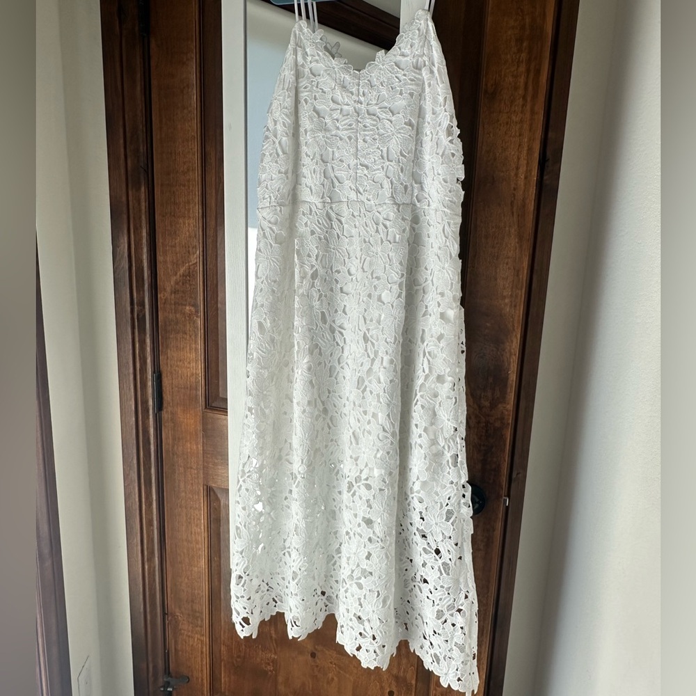 White Lace Midi Dress
